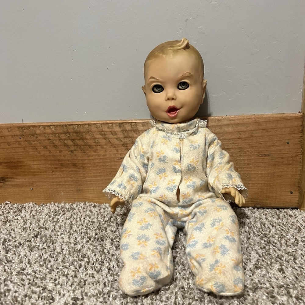 Gerber Baby Doll In Sleeper 14" All Vinyl Open Mouth Vintage‎ 1965